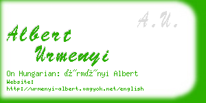 albert urmenyi business card